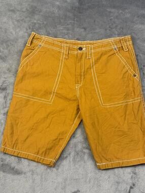 Vintage Men's Yellow Vertical Pinstripe Shorts